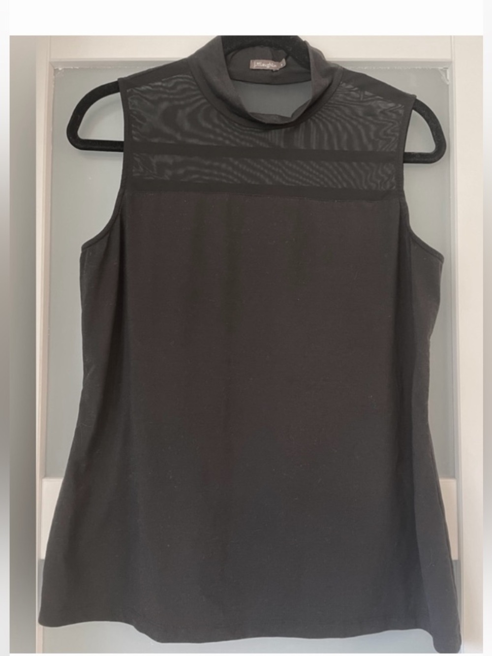 J. McLaughlin Black Sleeveless Mock Turtleneck